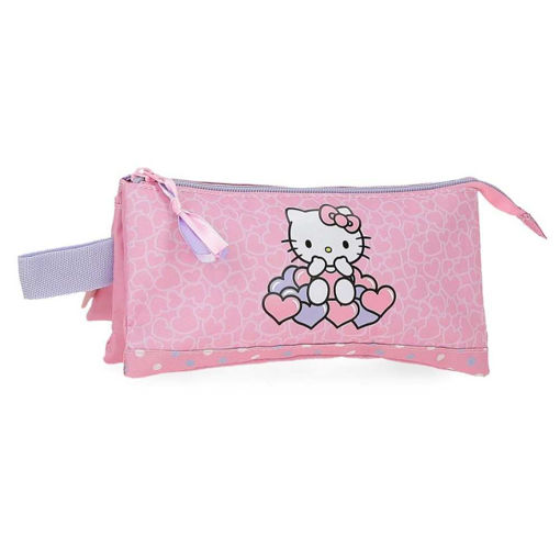 Picture of HELLO KITTY HEARTS & DOTS 3 COMPARTMENT PENCIL CASE